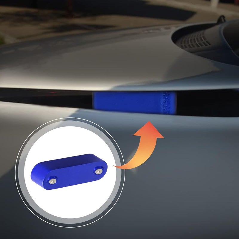 YESHMA Front Hood Vent Space Riser Spacer Modification Kit, Hood Riser Compatible with Honda Civic Acura Integra, Aluminum Alloy Car Hood Vent Spacer Riser for CRX Del Sol (Blue) - Image 3